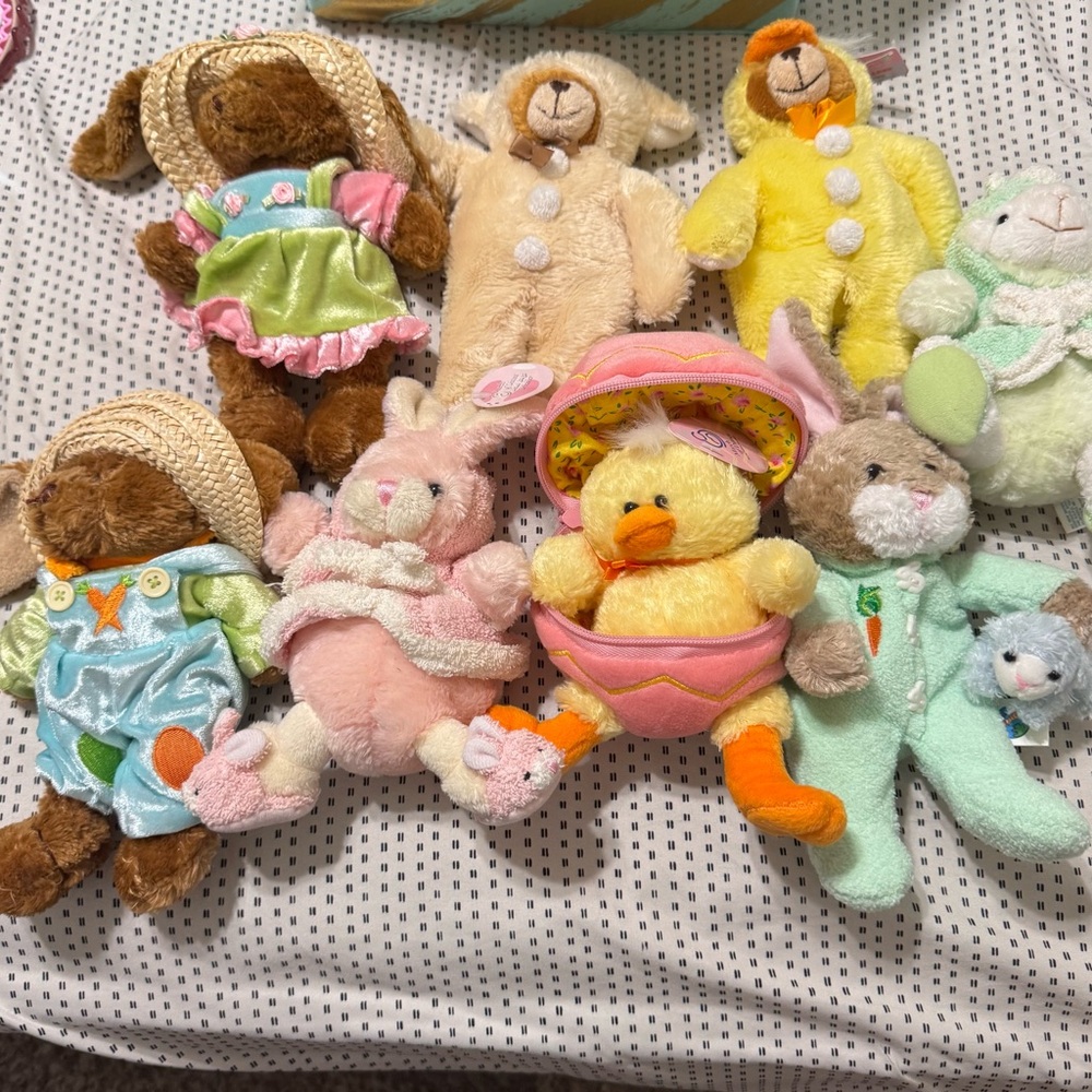 Y2K March of Dimes Plush Animal Toy Set - Multicolor, Perfect for Easter